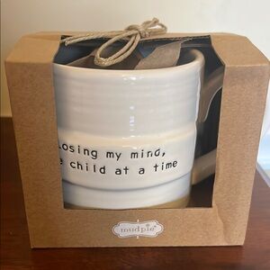 🆕Mud Pie White Ceramic Mug